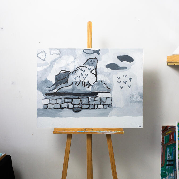 "Gull Rock, Portreath - Black & White"